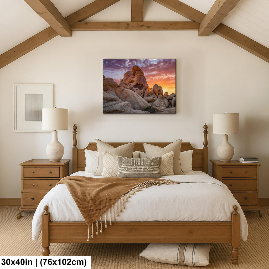 Skull Rock at Sunset, Joshua Tree National Park California Photography Print