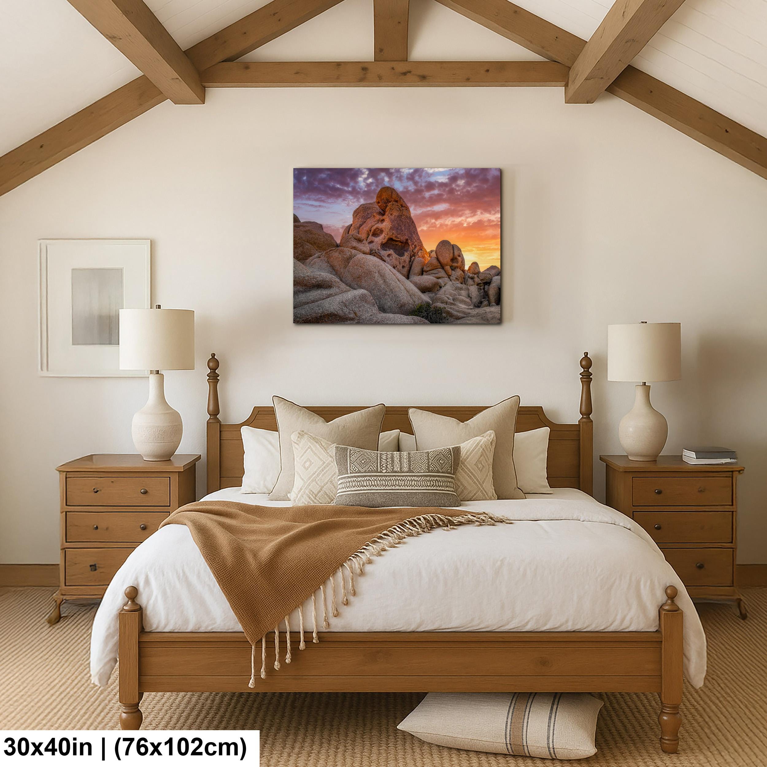 Skull Rock at Sunset, Joshua Tree National Park California Photography Print