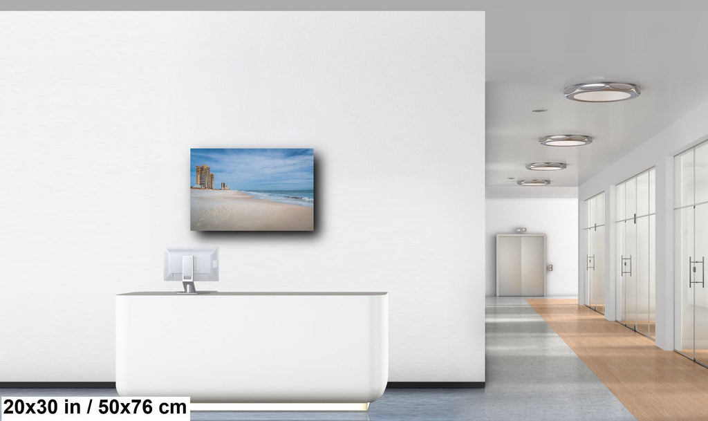 Quiet Perdido Key Beach with Lone Towers Florida Panhandle Winter Print Wall Art Photography Aluminum/Acrylic/Metal/Canvas Travel Decor