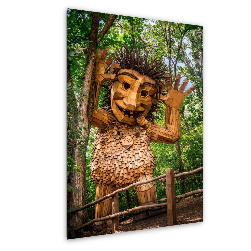 Playful Wooden Forest Troll Sculpture in Detroit Lakes Minnesota Photography Print