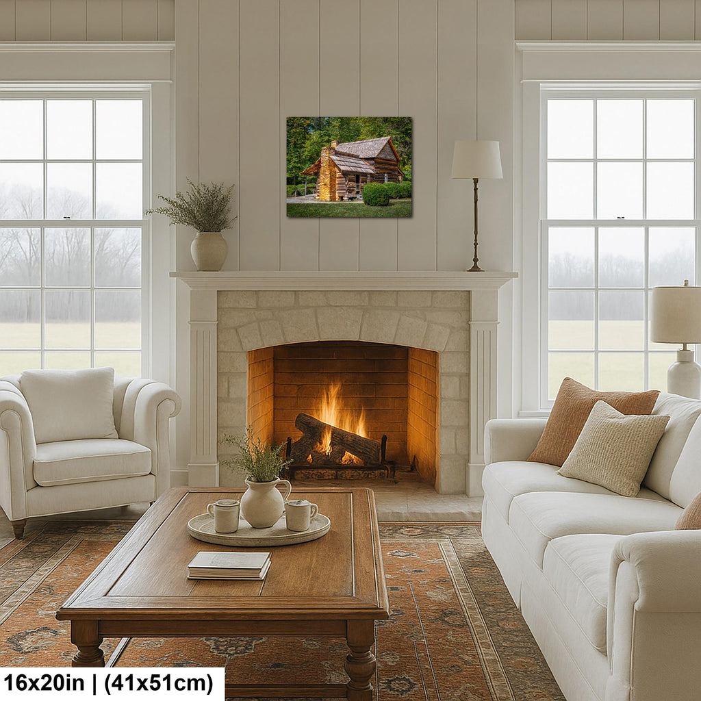 Mountain Homestead: Great Smoky Mountains NP Log Cabin Photography Wall Art