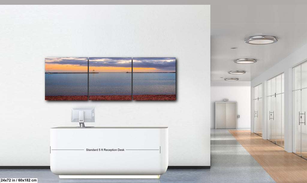 Grand Marais Harbor Lighthouse at Sunset Photography Print, Minnesota North Shore, Lake Superior Wall Art