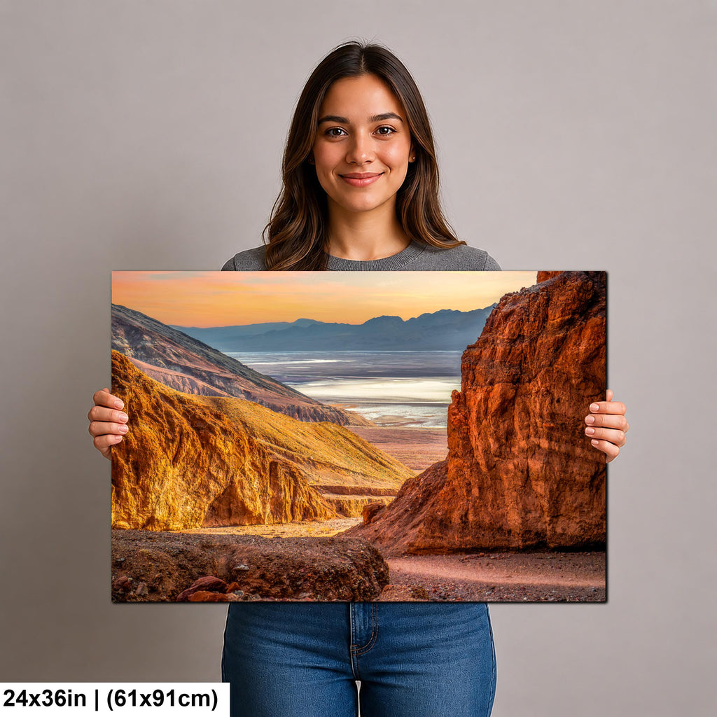 Golden Canyon Overlook at Sunset, Death Valley National Park California Photography Print