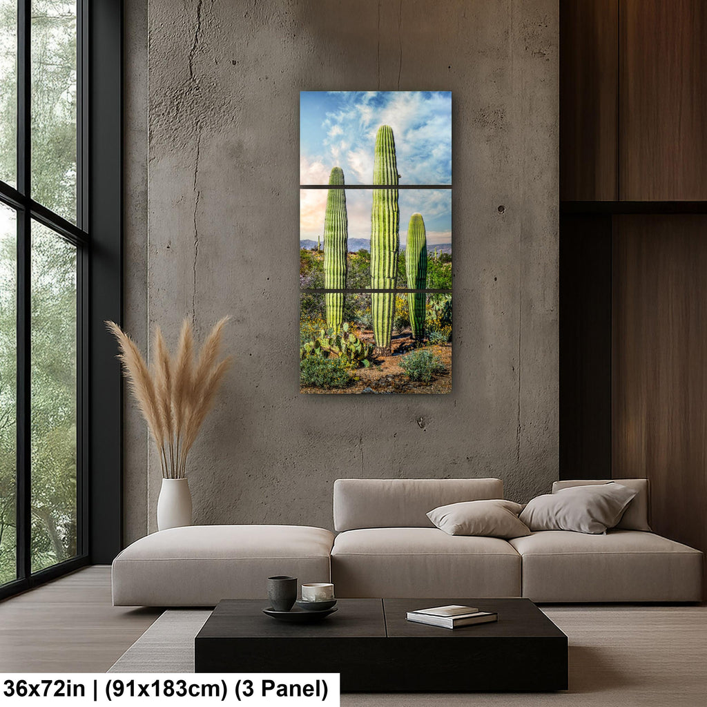 Towering Saguaros and Desert Sky, Saguaro National Park Tucson Arizona Photography Print