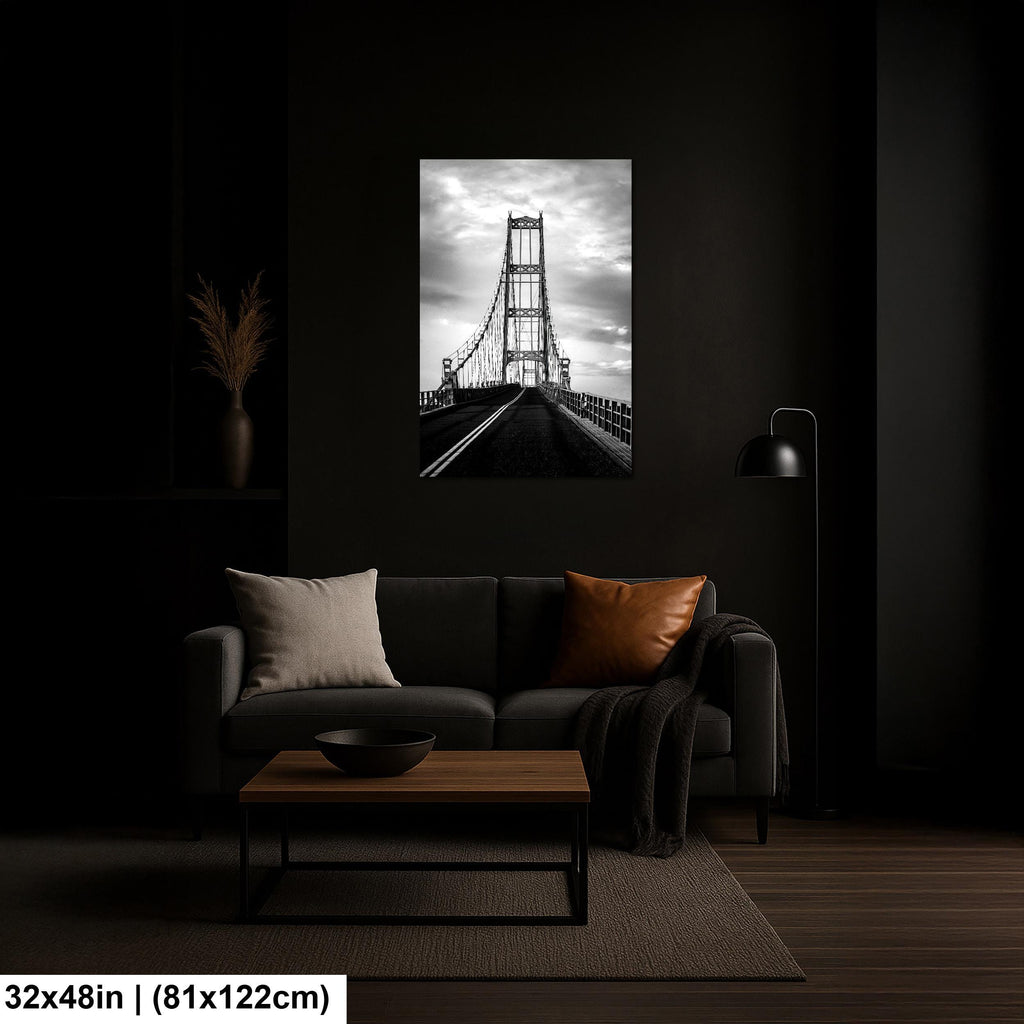 Deer Isle Bridge: Eggemoggin Reach Maine Suspension Black White Wall Art