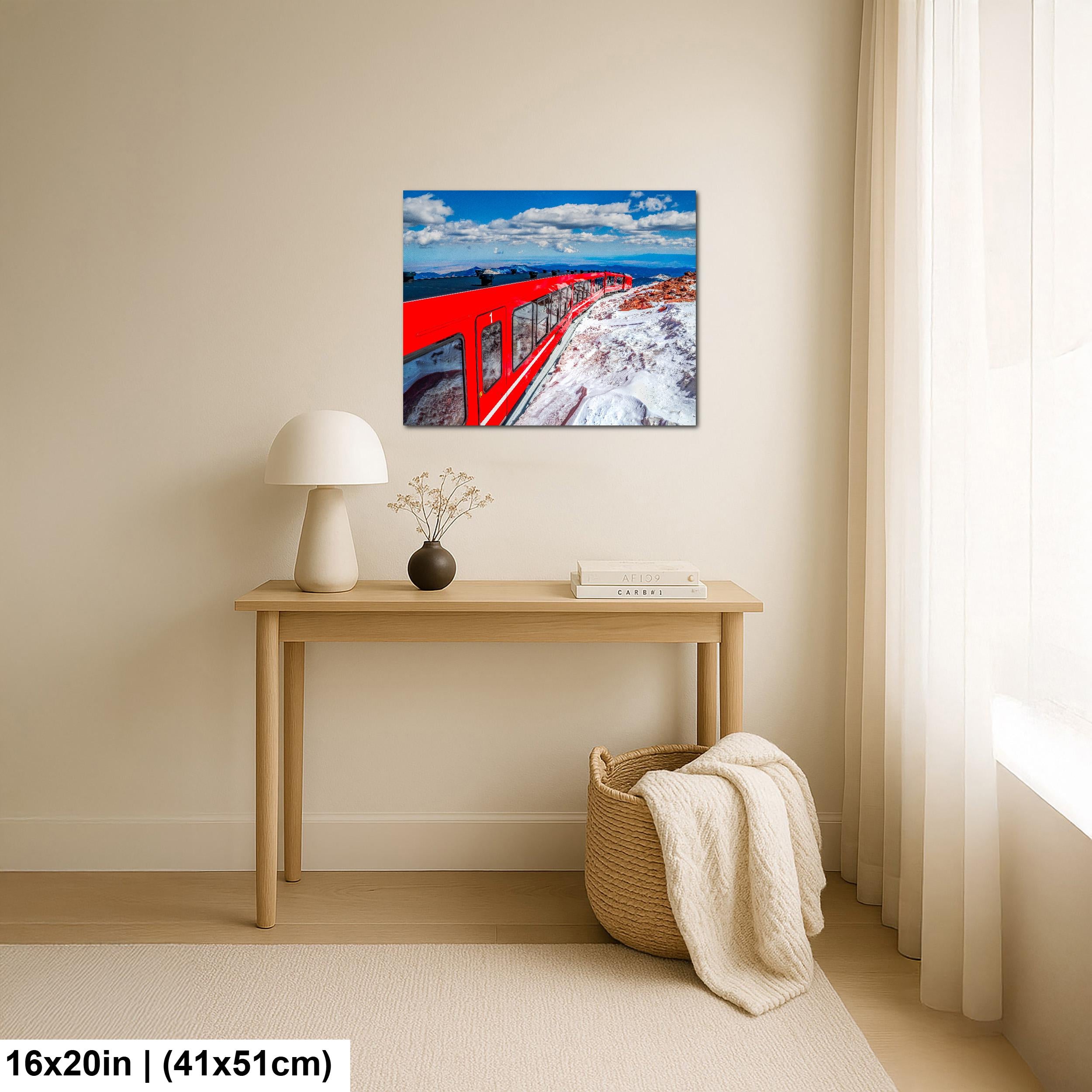 Pikes Peak Cog Railway Photography Print, Colorado Springs Mountain Train, Red Train Wall Art, Colorado Decor