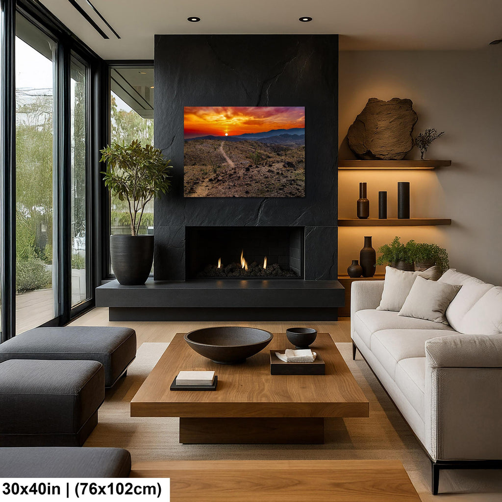 Desert Trail: Mecca Hills California Sunset Landscape Photography Wall Art