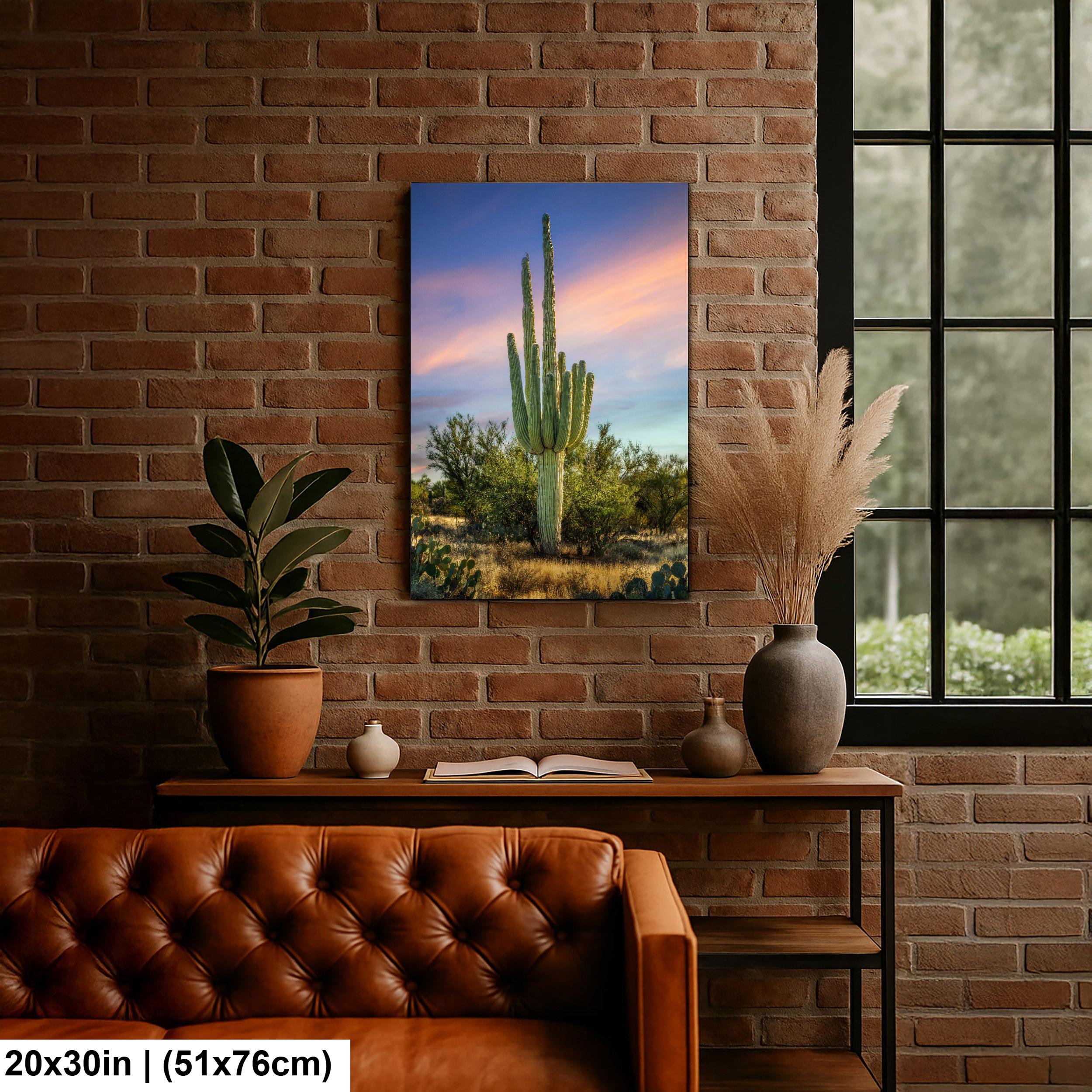 Oro Valley Saguaro at Dusk Photography Print, Tucson Arizona Desert Landscape, Southwestern Wall Art, Cactus Decor
