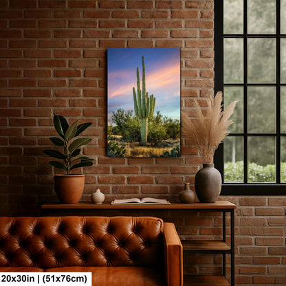 Oro Valley Saguaro at Dusk Photography Print, Tucson Arizona Desert Landscape, Southwestern Wall Art, Cactus Decor