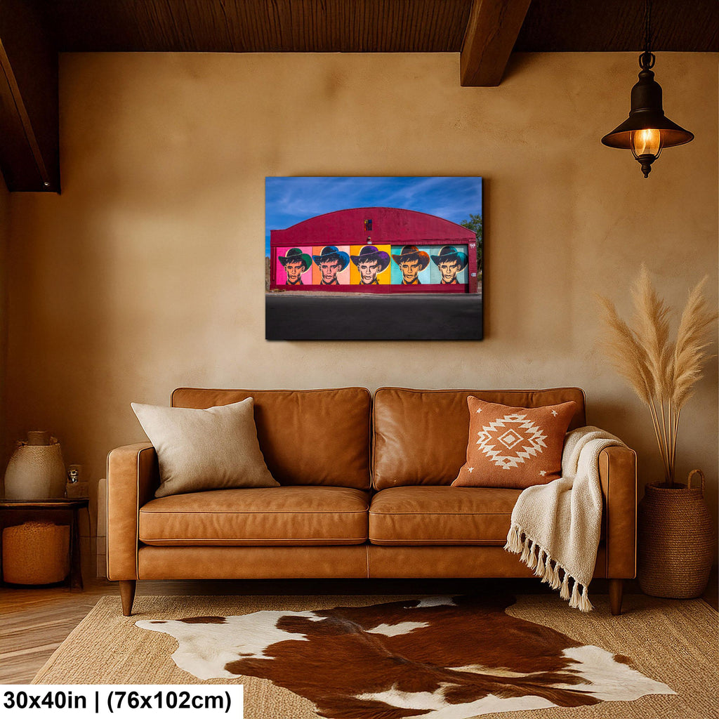 Tucson Mural - Colorful Cowboy Mural, Warhol Style, Photography Print Wall Art