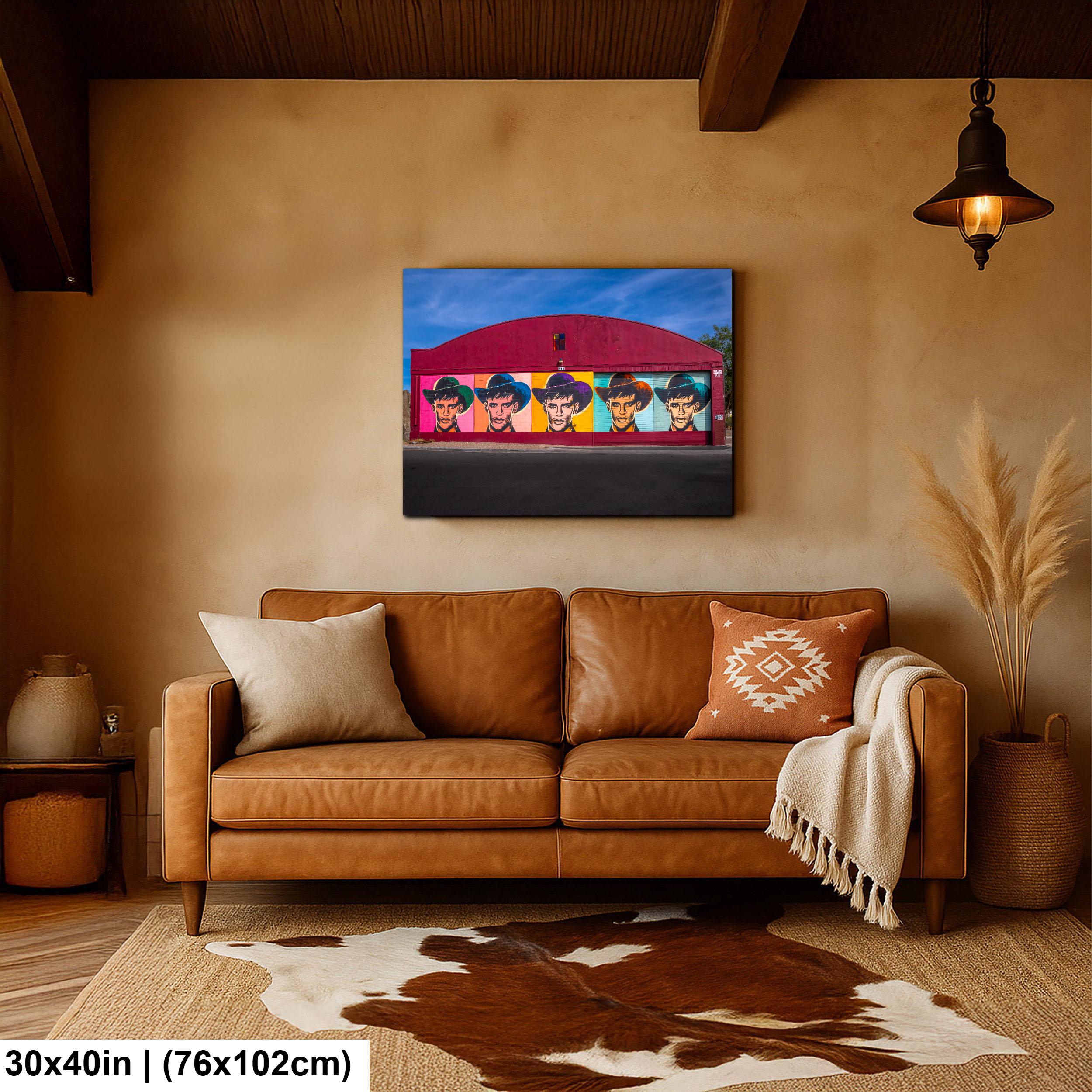 Tucson Mural - Colorful Cowboy Mural, Warhol Style, Photography Print Wall Art