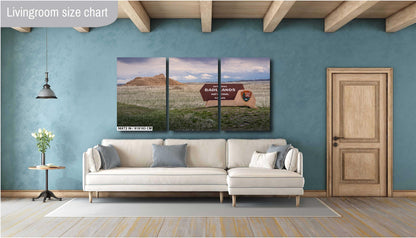 Welcome to Badlands National Park: Entrance Sign Wall Art Print South Dakota Wildlife Photography Aluminum/Acrylic/Metal/Canvas