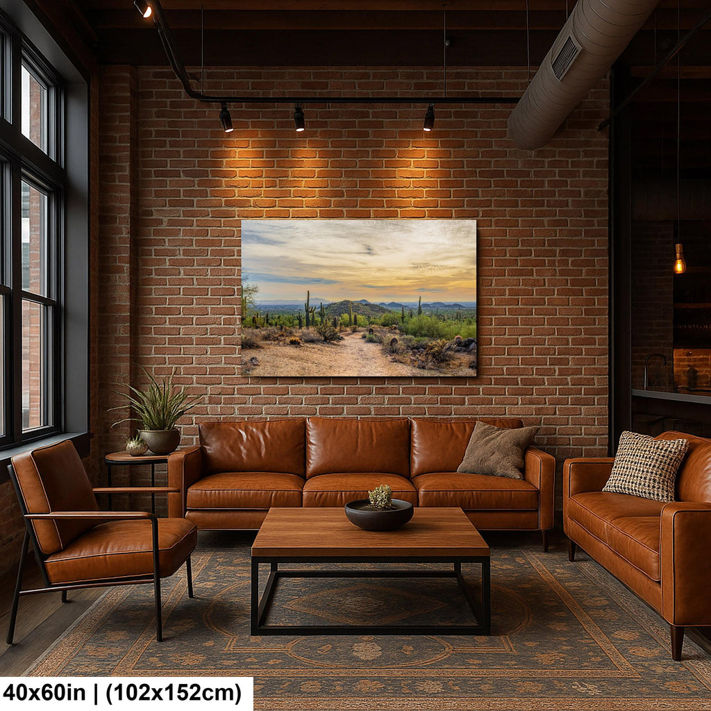 Sonoran Desert Trail at Sunset Photography Print, Usery Mountain Regional Park Mesa Arizona Wall Art Home Decor
