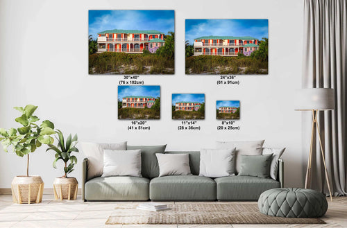 Anna Maria Island Seaside Resort: Beach House Print Wall Art Florida Photography Tropical Interior Aluminum/Acrylic/Metal/Canvas Hanging