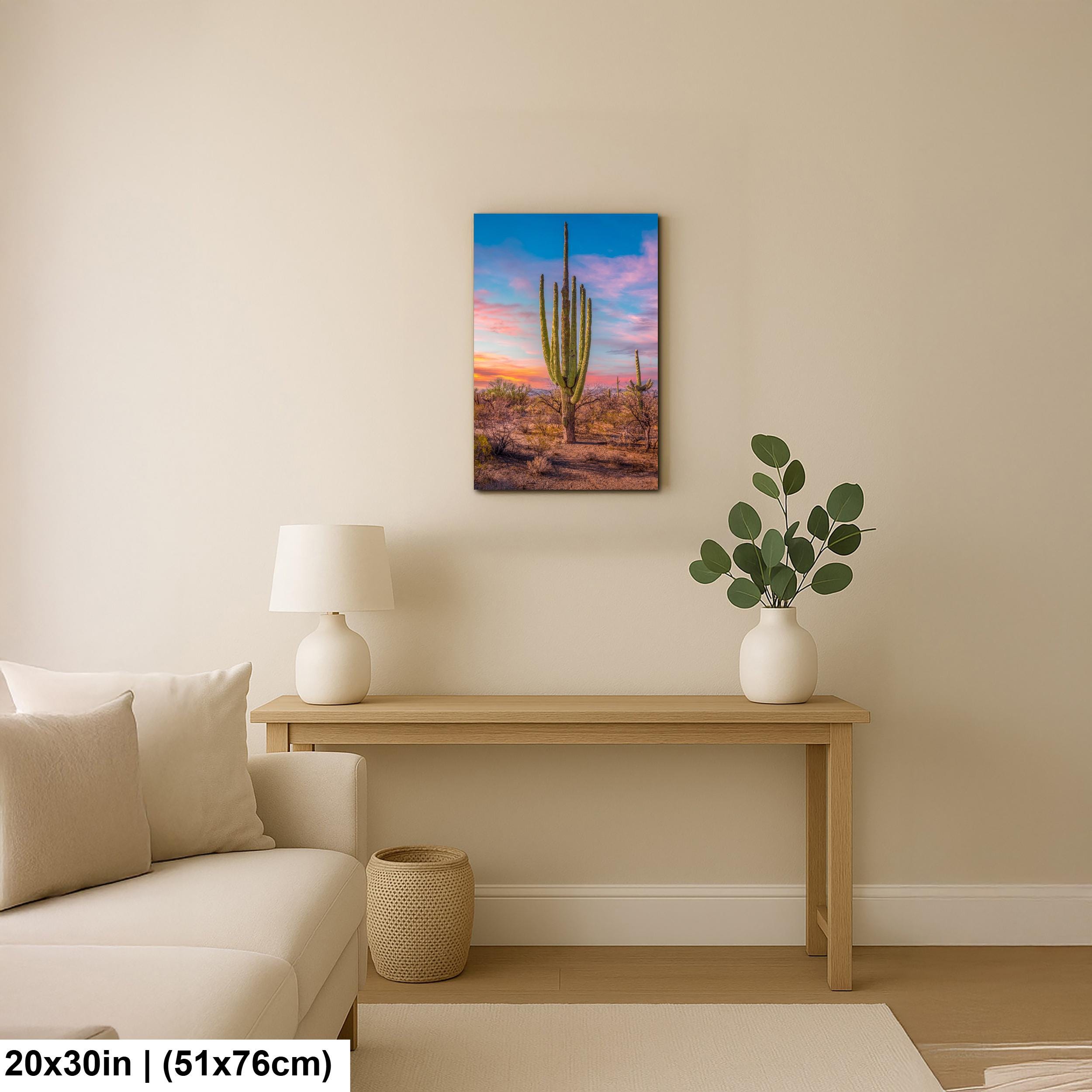 Multi-Arm Saguaro at Sunset - Saguaro National Park East Tucson Arizona Photography Print