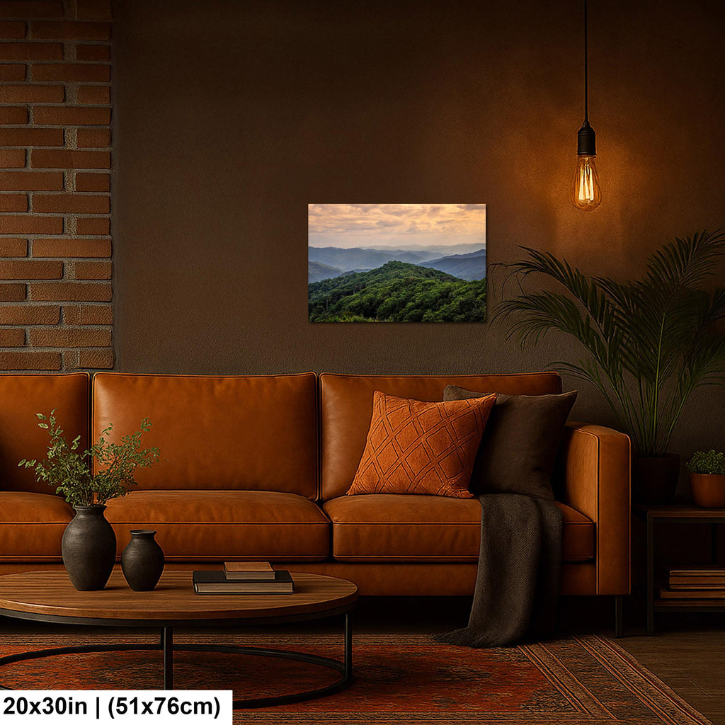 Layered Blue Majesty: Great Smoky Mountains Tennessee Photography Wall Art