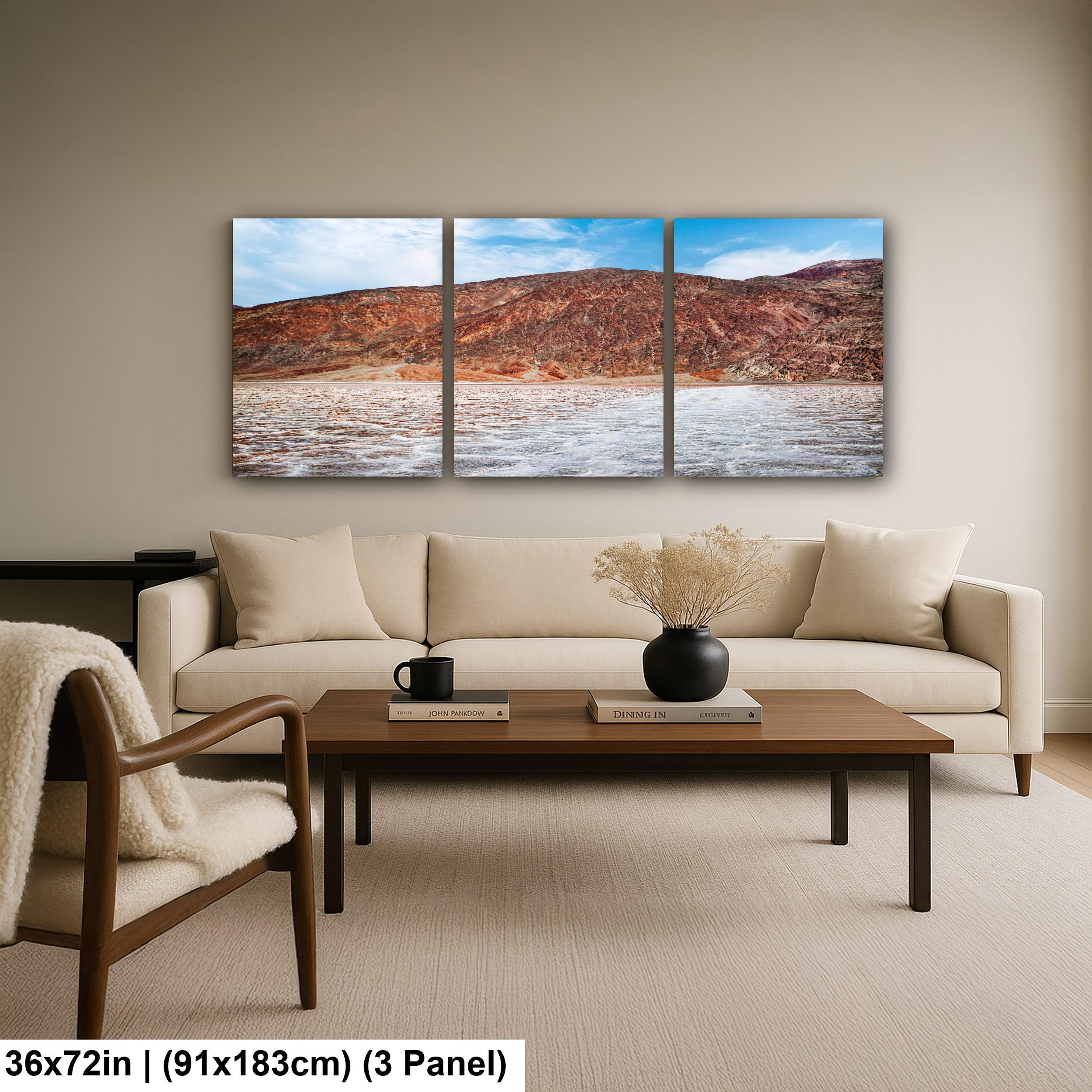 Badwater Basin Salt Flats and Black Mountains Death Valley California Photography Print
