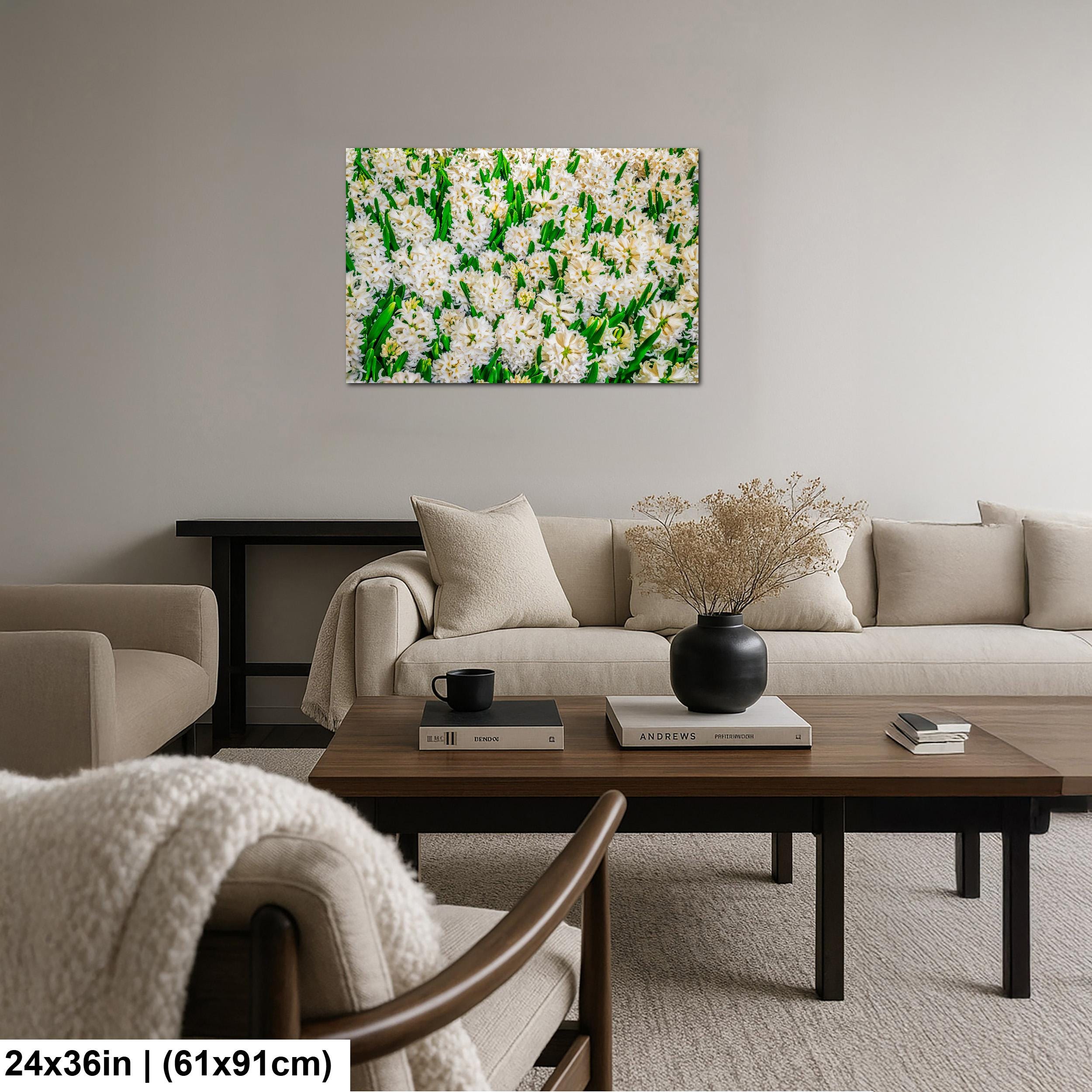 Spring Whites: White Hyacinth Flowers Botanical Photography Wall Art