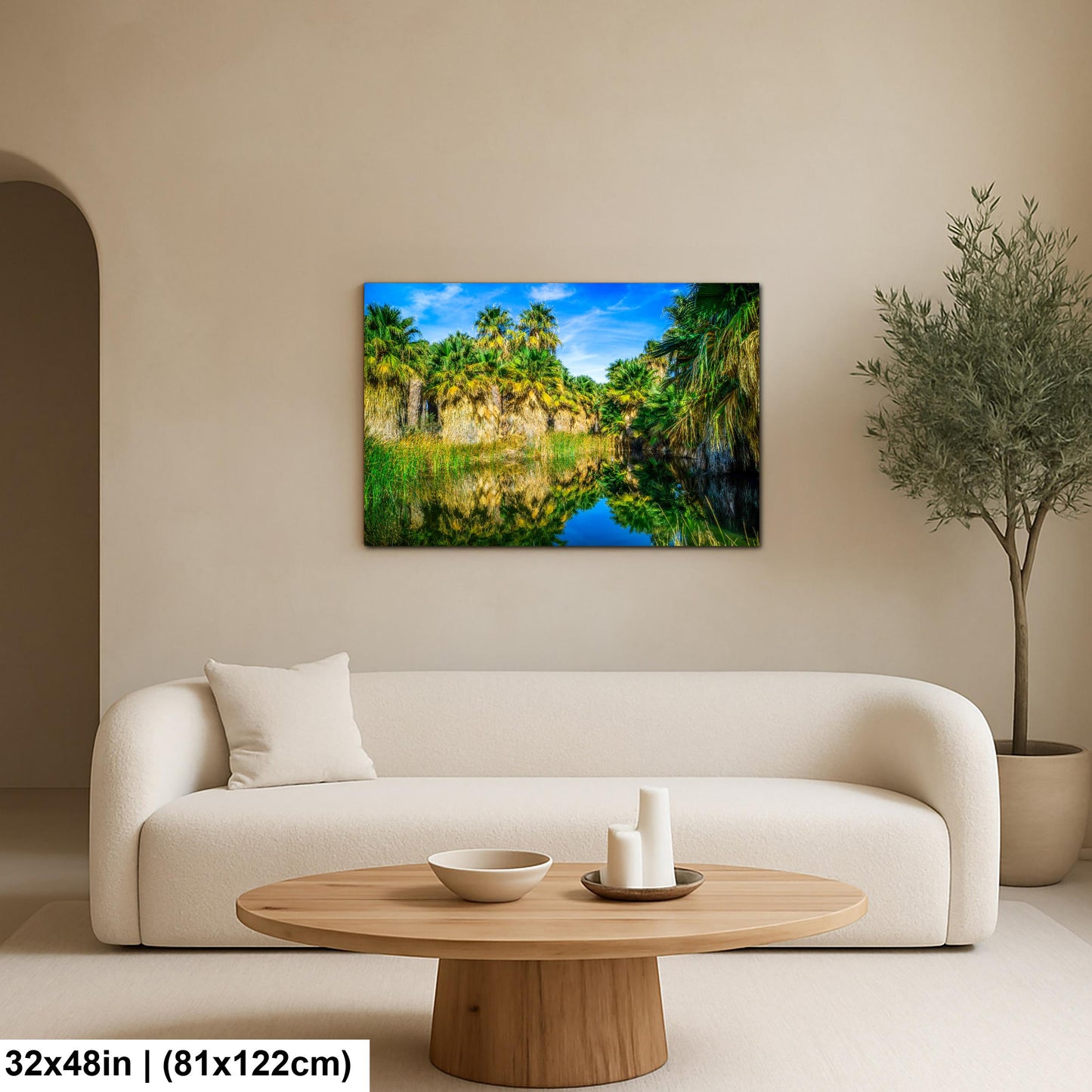 Palm Oasis Reflection Photography Print, Coachella Valley Preserve California, Desert Water Nature Wall Art