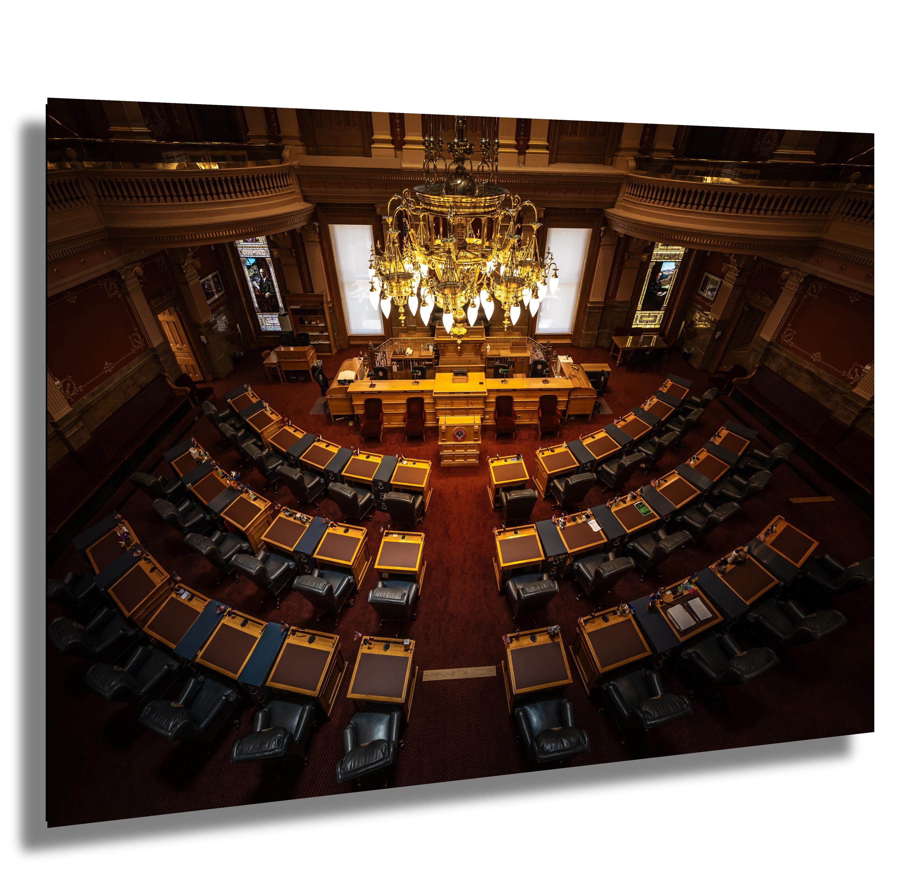 Colorado State Capitol Senate Chamber Print: Denver Legislative Interior Wall Art