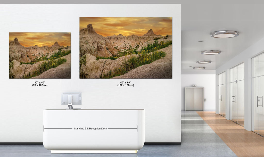 Badlands National Park Sunset, South Dakota Landscape Photography Wall Art