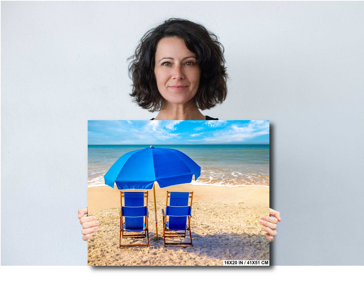 Beachside Bliss: Beach Day Florida Seascape Photography Metal Canvas Print Home Decor Wall Art