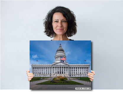 Beehive Capital Majesty: Utah State Capitol Wall Art Salt Lake City Landscape Photography Metal Acrylic Canvas Print