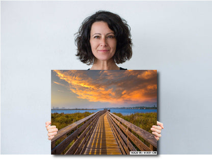 Gulf Shores Beachwalk: Gulf State Park, Alabama Wall Art Photography Gulf Shores Metal Aluminum Print