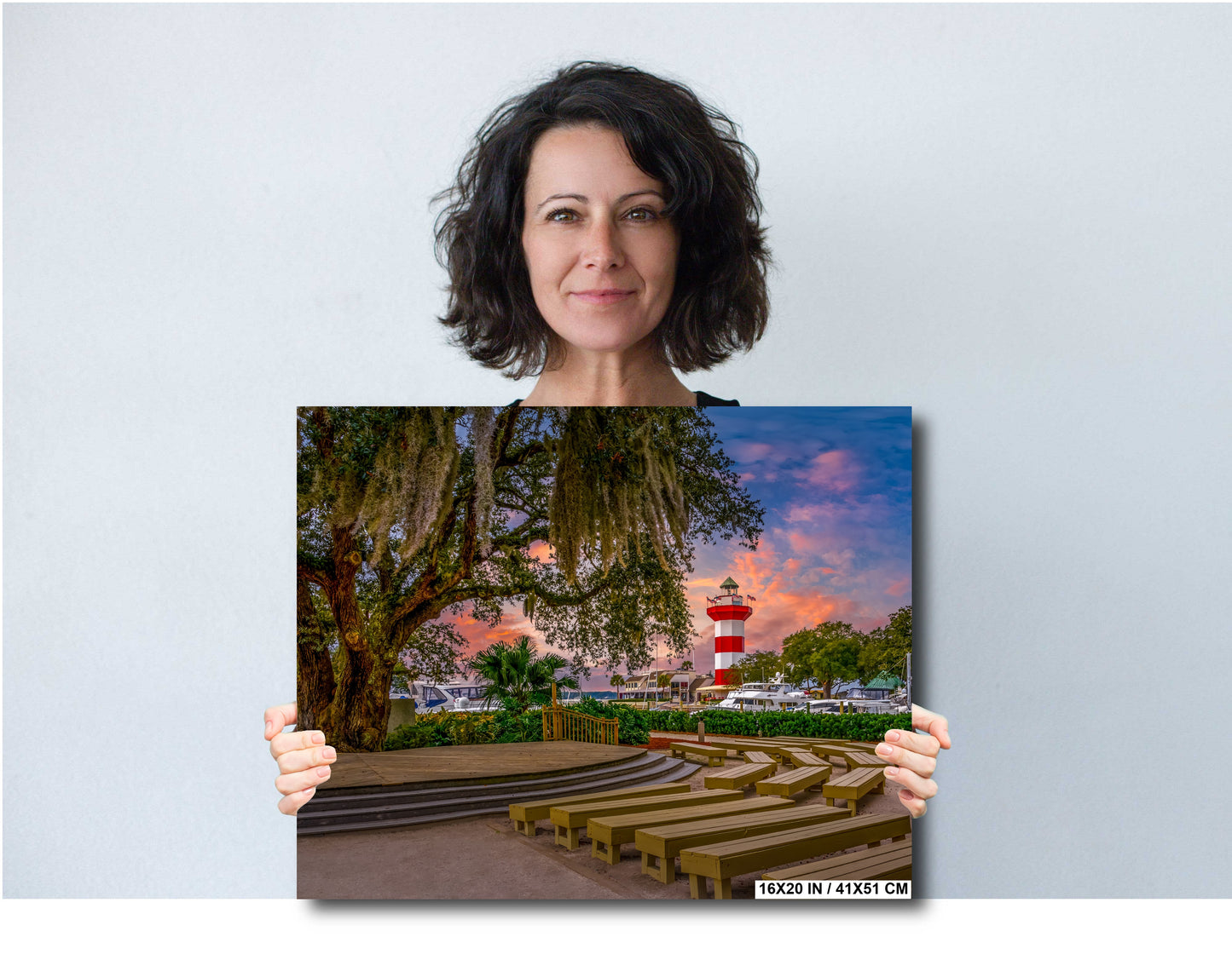 Harbour Town Wall Art – Hilton Head Canvas Print With Nautical Lighthouse Museum Decor