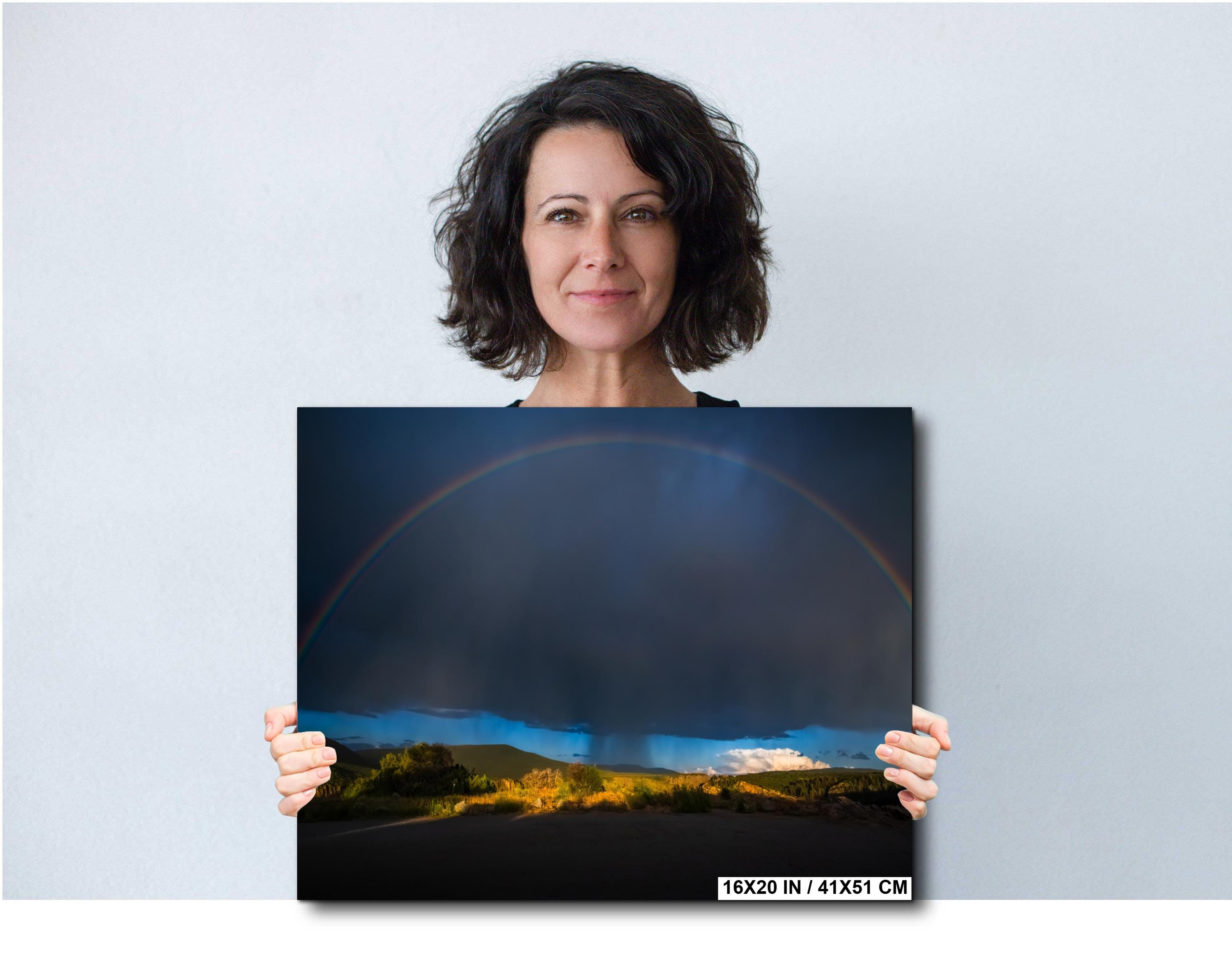 Black Canyon Rainbow Print: Colorado Landscape Photography, Storm Light Wall Art