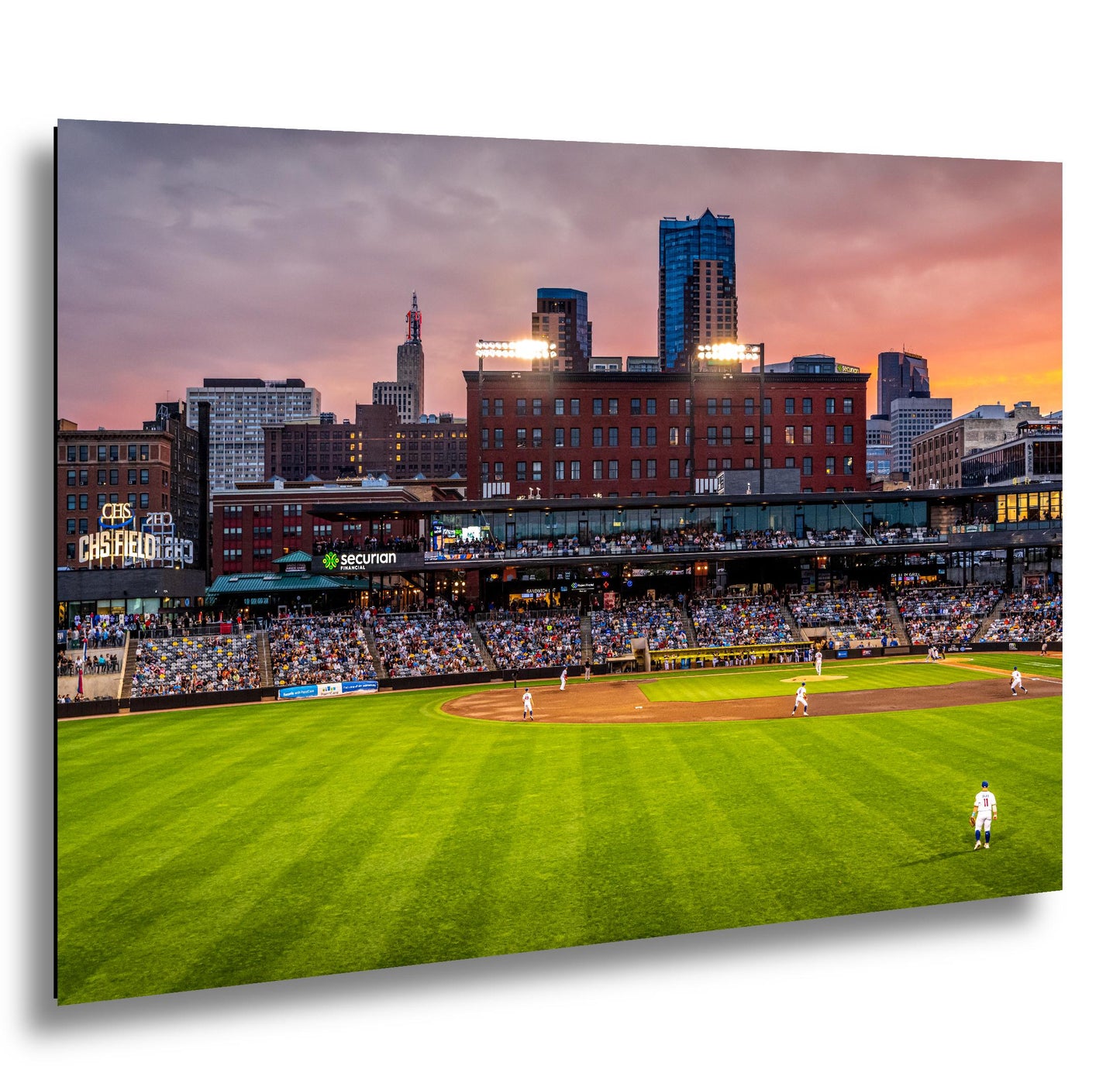 St. Paul Saints Baseball CHS Field Twilight Photography Print, Downtown Minnesota Stadium Art, Urban Ballpark Decor