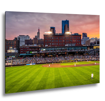 St. Paul Saints Baseball CHS Field Twilight Photography Print, Downtown Minnesota Stadium Art, Urban Ballpark Decor