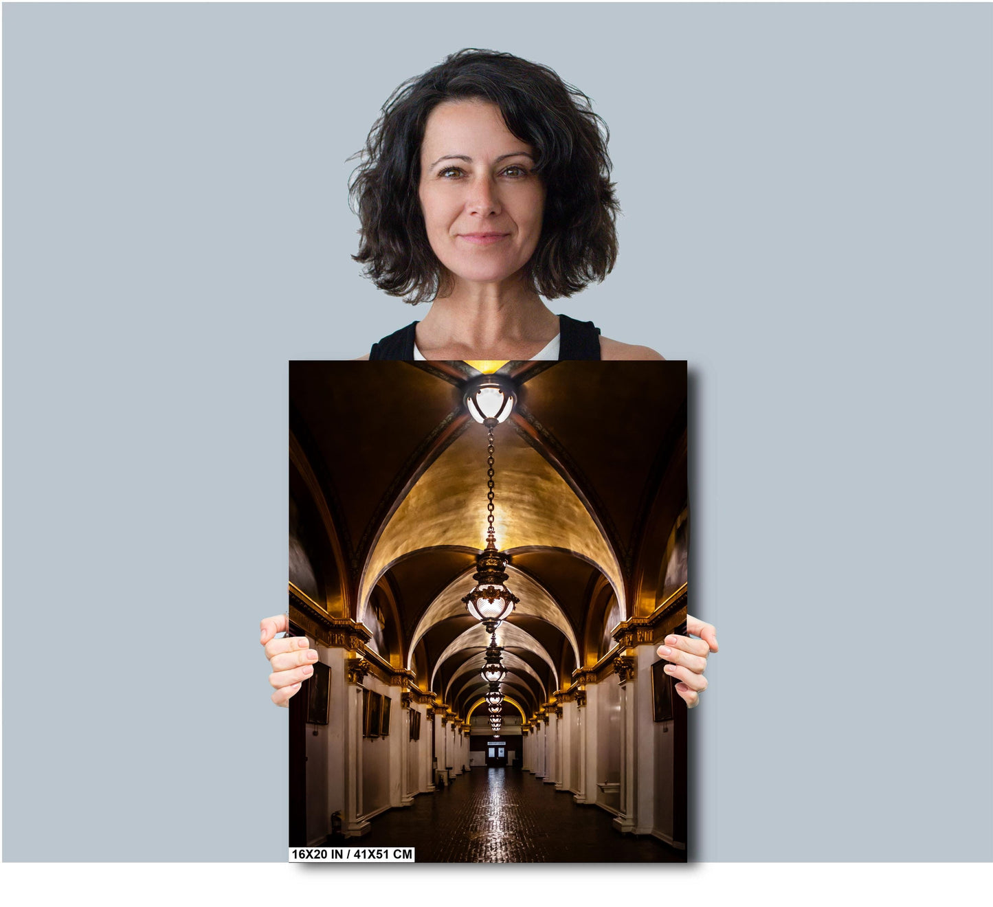 Pennsylvania State Capitol Hallway: Historic Building Wall Art Print Downtown Harrisburg Landmark Photography Aluminum/Acrylic/Metal/Canvas