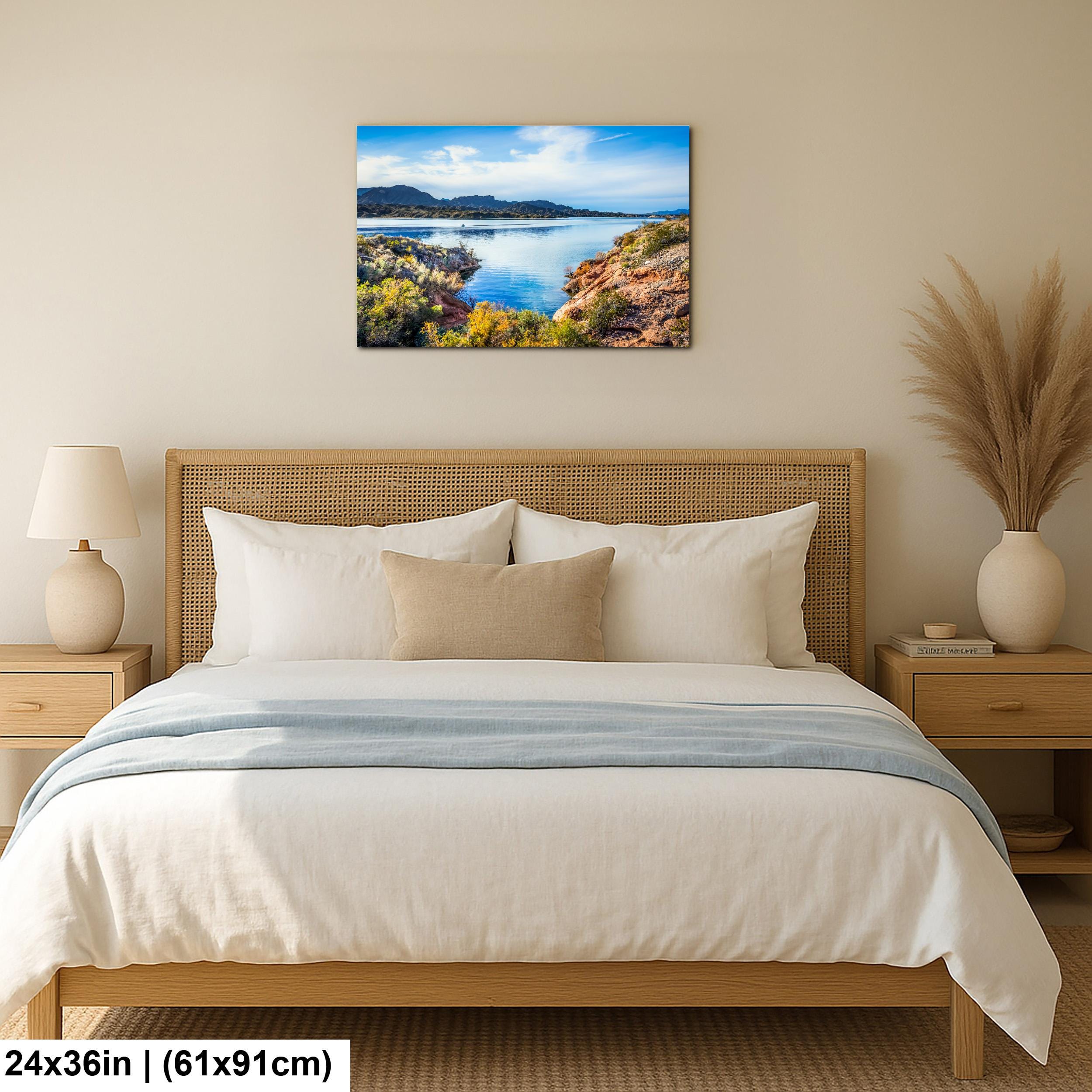 Lake Mead Desert Landscape with Mountain Views Nevada Arizona Border Photography Print