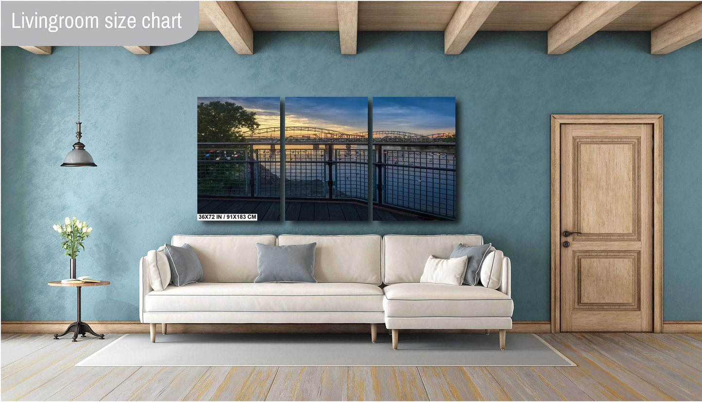 Kansas City Bridge Riverfront Locks of Love Photography Wall Art