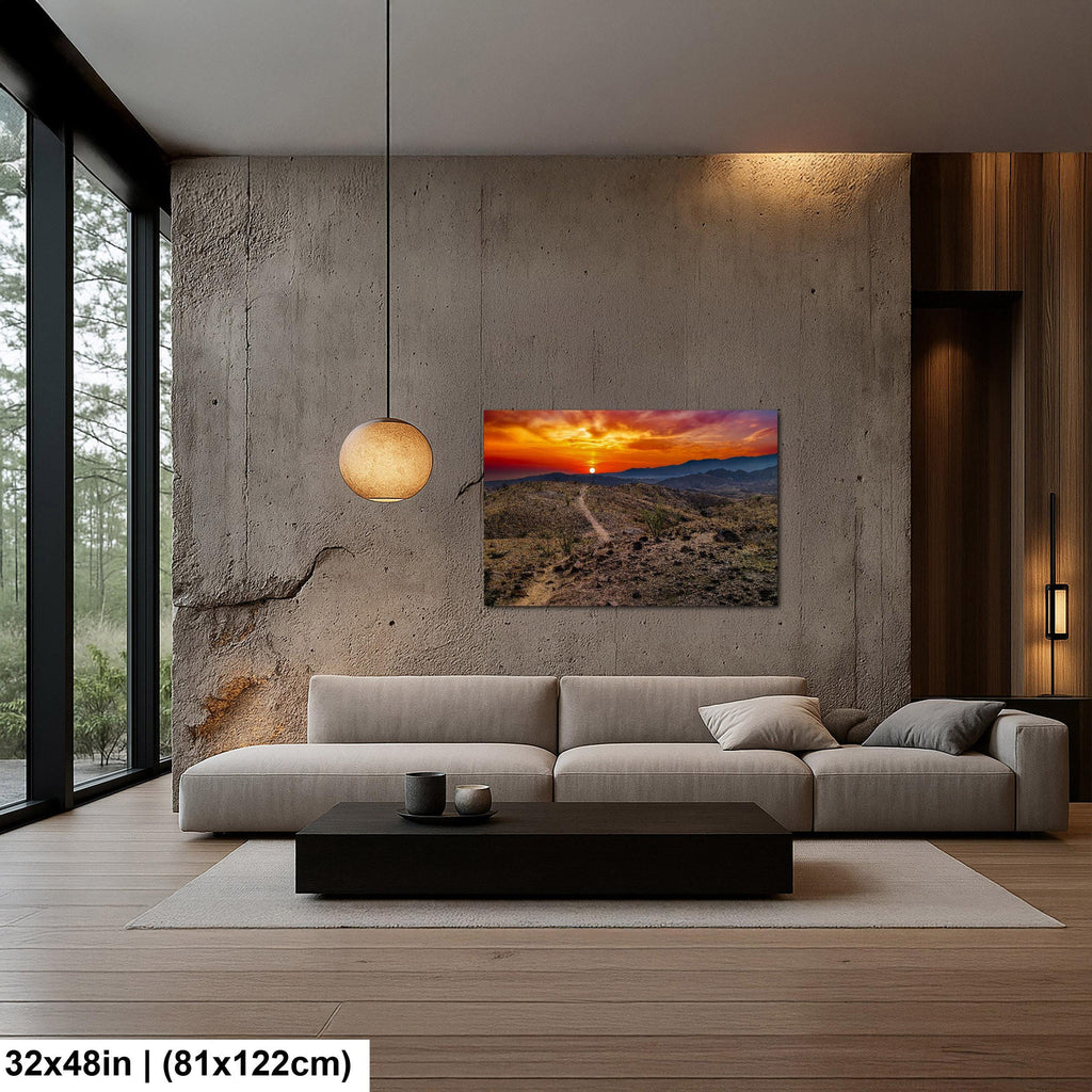 Desert Trail: Mecca Hills California Sunset Landscape Photography Wall Art