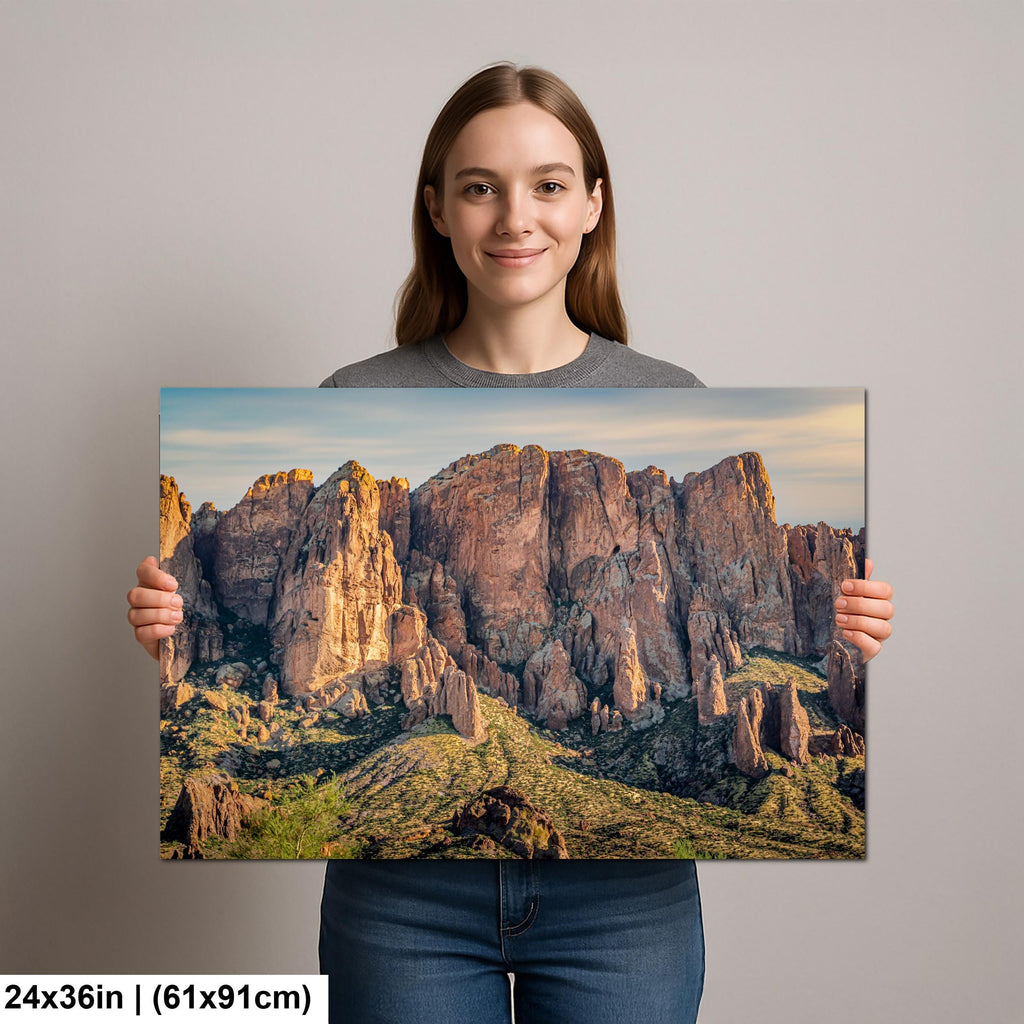 Superstition Mountains Desert Landscape, Lost Dutchman State Park Apache Junction Wall Arty Print