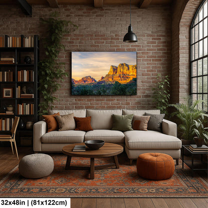 Sedona Red Rocks at Sunset Photography Print, Arizona Desert Landscape, Southwestern Wall Art, Golden Hour Nature Decor