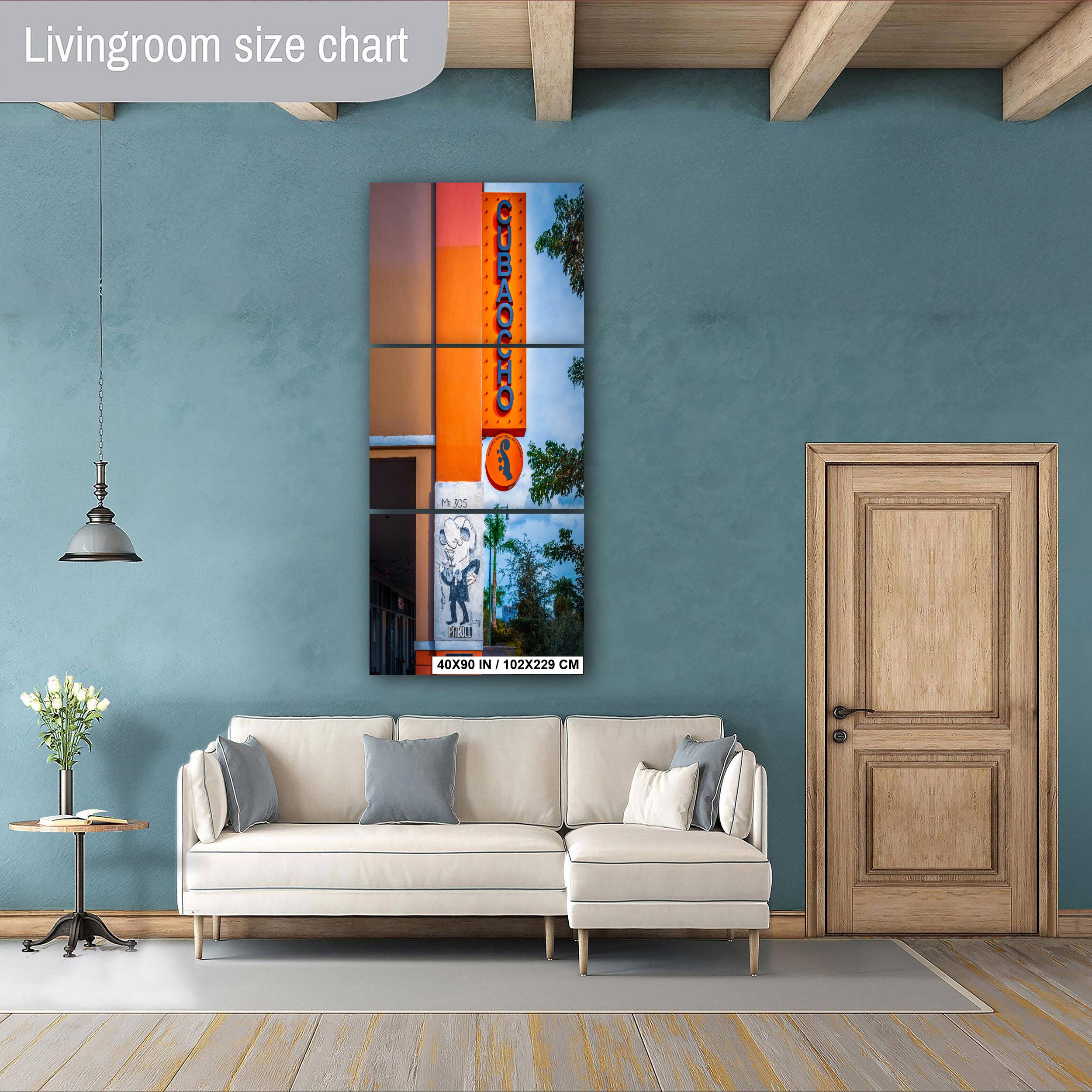 Little Havana Wall Art - Cuba Ocho Sign Print with Pitbull Mr 305 Mural | Miami Urban Decor