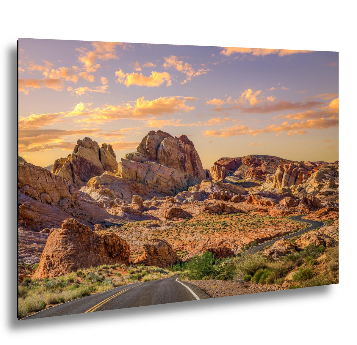 Sandstone Road: Valley of Fire State Park Nevada Golden Hour Photo Wall Art