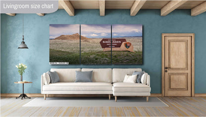Welcome to Badlands National Park: Entrance Sign Wall Art Print South Dakota Wildlife Photography Aluminum/Acrylic/Metal/Canvas