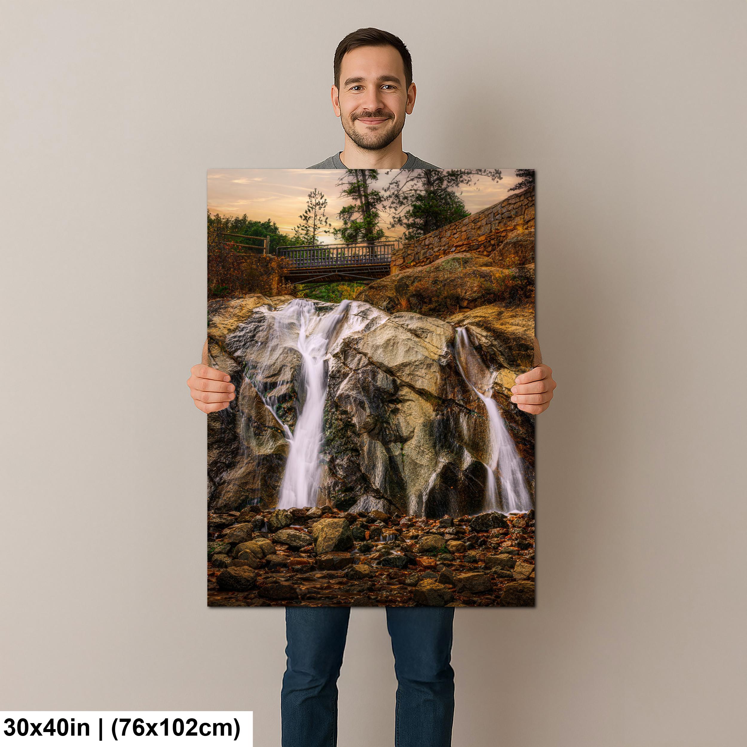 Helen Hunt Falls Evening Photography Print, North Cheyenne Canyon Colorado Springs, Rocky Mountains Waterfall Wall Art