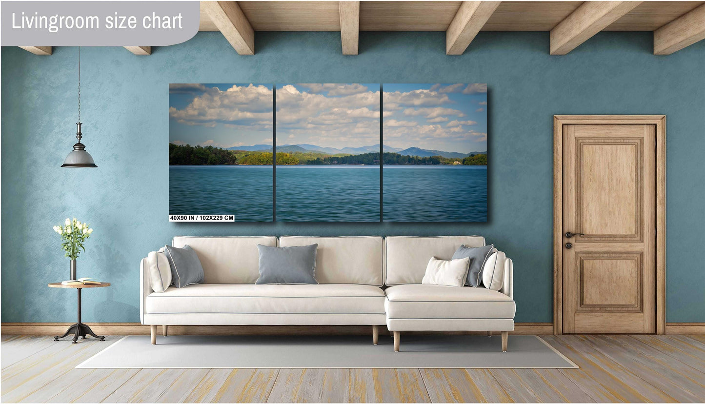 Lake Keowee’s Blue Skies and Calm Waters South Carolina Print Wall Art Photography Aluminum/Acrylic/Metal/Canvas Nature Home Decor