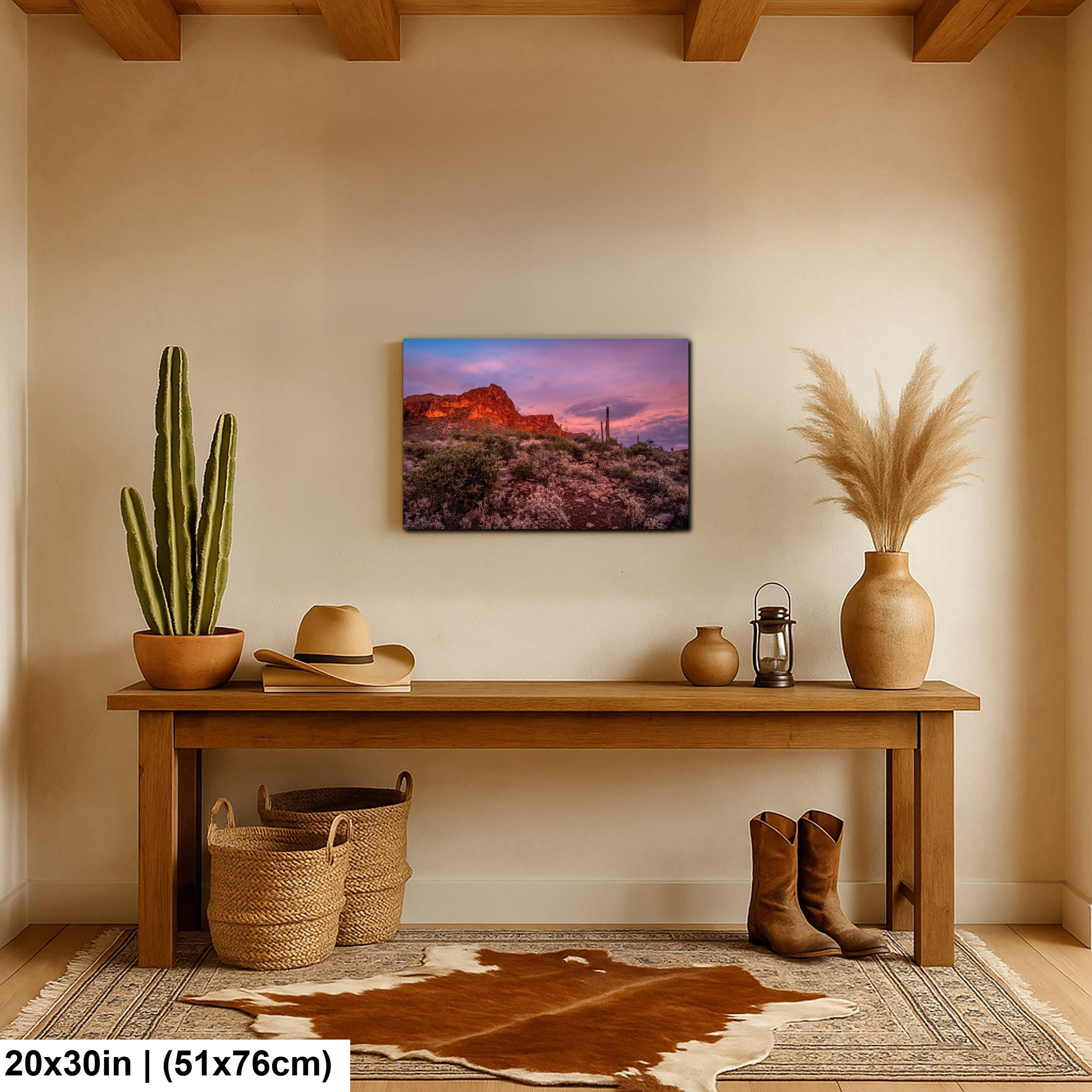 Gold Canyon Desert Twilight Hieroglyphic Trail Arizona Southwest Sunset Photography Wall Art