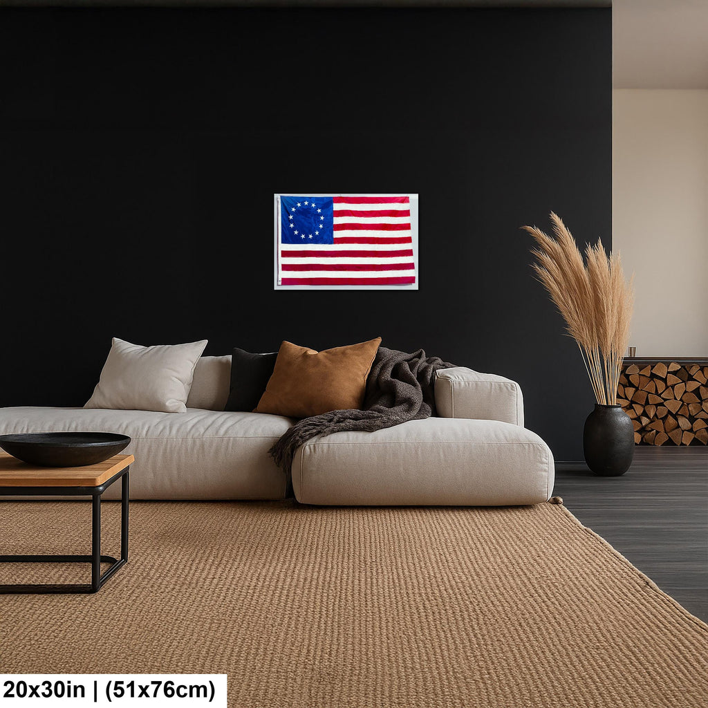 Betsy Ross American Flag, Thirteen Star U.S. Flag, Historic Patriotic Photography Print Wall Art