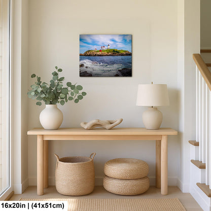 Lighthouse Wall Art – Cape Neddick Maine Lighthouse Print With Psalm 27 Scripture