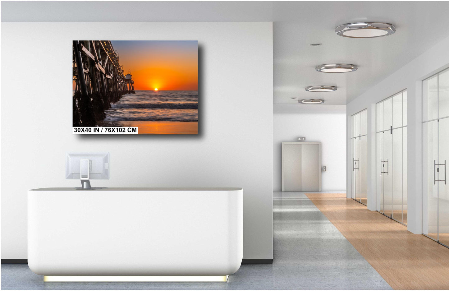San Clemente Pier Sunset Seascape Photo: Coastal Wall Art