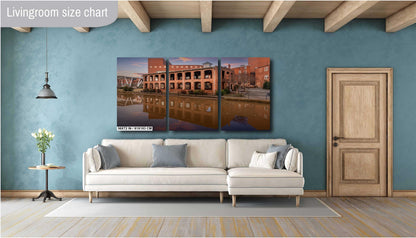 Old Town Greenville Riverfront: Wyche Pavilion and Flowing Reedy River Greenville, South Carolina Wall Art Print Aluminum/Metal/Canvas