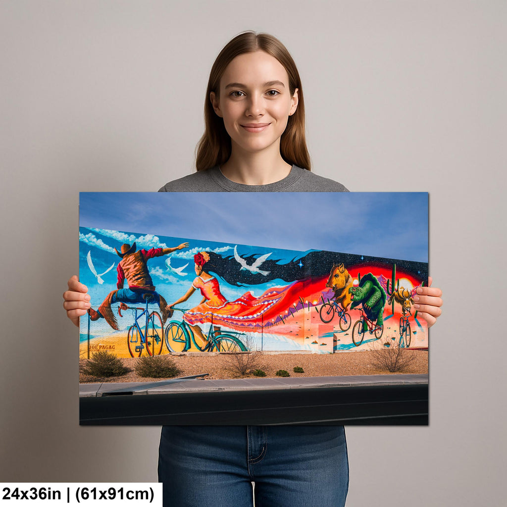 Tucson Mural - Desert Dream Bicycle Mural, Photography Print Wall Art