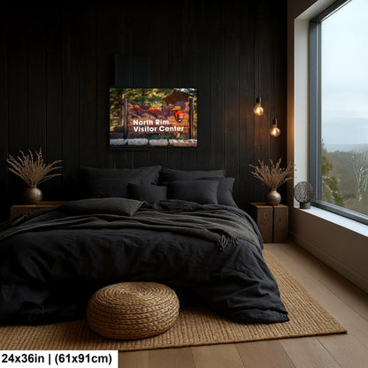 North Rim Visitor Center Sign, Grand Canyon National Park Arizona, Photography Print Wall Art